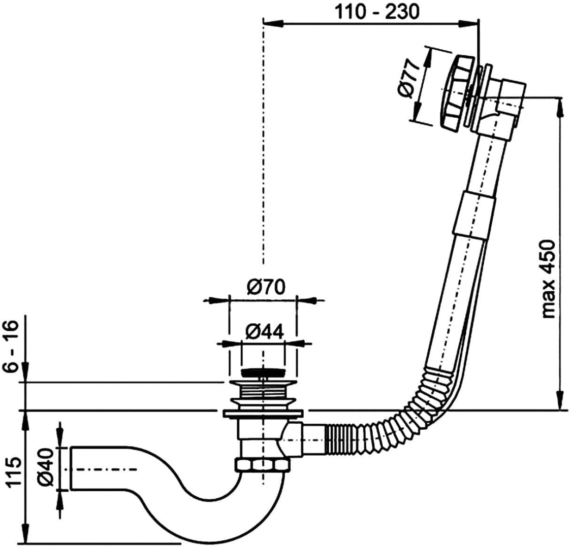 Высота слива для ванны