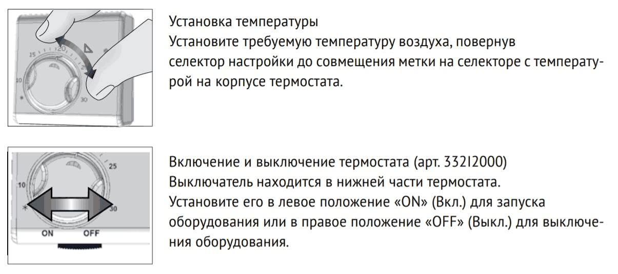 Термостат Uni-Fitt комнатный механический НО/НЗ, модель TA5
