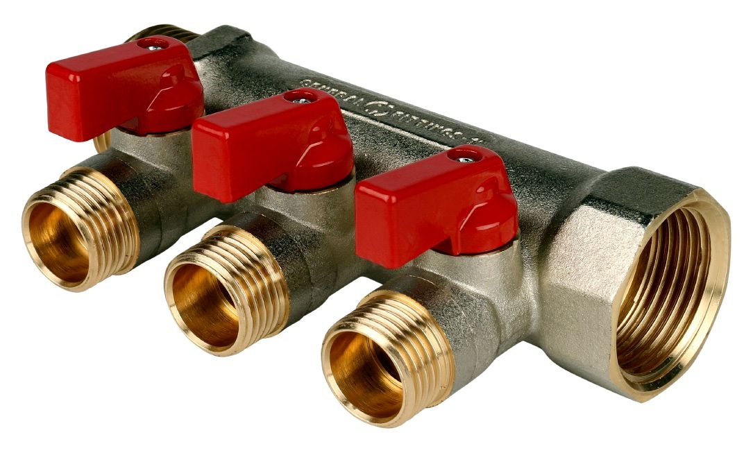 Stout smb 6200 341203. коллекторы никелированные stout с шаровыми кранами (красные ручки). 45 мм fk 3824 134. коллектор 1 3 отвода 1 2. Smb 6201 011203.