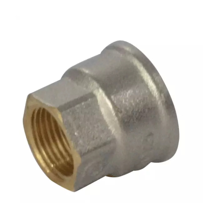 Фитинг резьбовой - муфта переходная 1" х 3/4" vtr. 240. Латунный aquasfera 9022 ду32 (1") ру25 никель гост 32585-2013. Р. Муфта латунь ду 50.