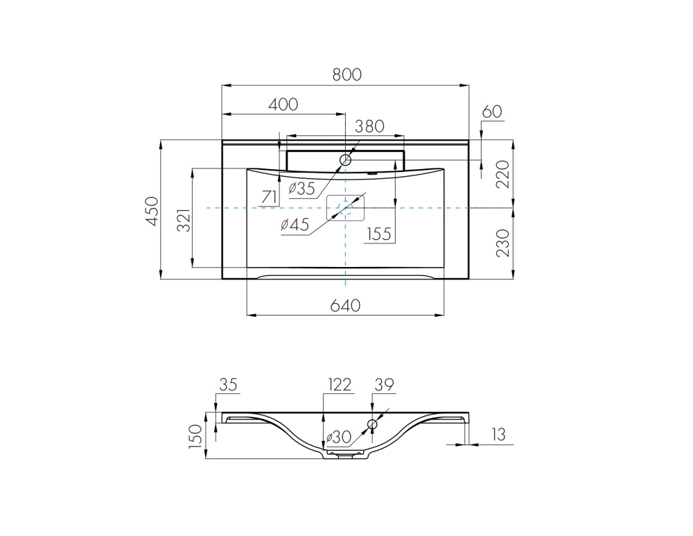 РаковинамебельнаяAquatonПремьер801A70493KPR010белая